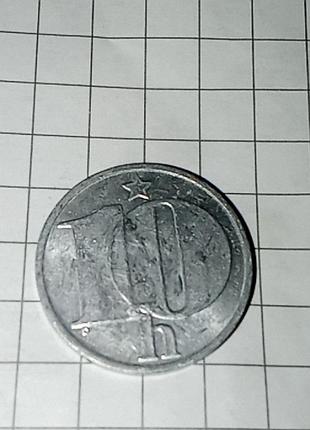 Монета чехоловакия 10 геллеров 1982 год