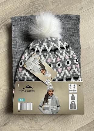 Комплект шапка шарф. новый, active touch
