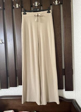 Штани палаццо трикотаж в рубчик