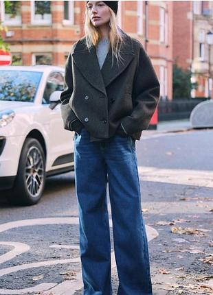 Трендовое темно-серое пальто от zara🌸