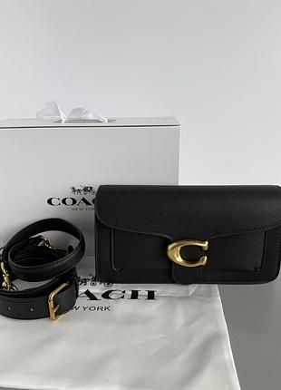 Сумка coach tabby shoulder bag 26 black with signature canvas
