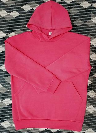 Женское розовое худи на флисе, женское худи на флисе теплое