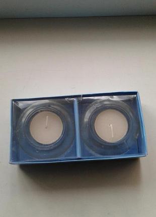Подсвечники стеклянные набор 2 шт для чайных ,ароматических свечей country air нью-джерси сша