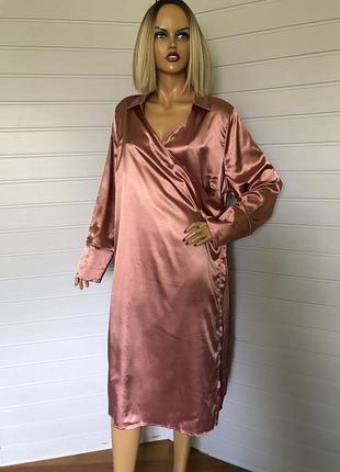 Сатинова сукня в запах