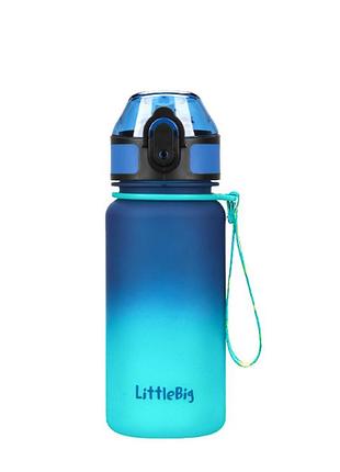 Дитяча пляшка для води littlebig 350мл синє-зелена 3020