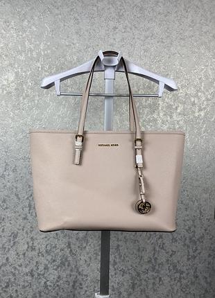 Женская большая кожаная сумка michael kors jet set travel