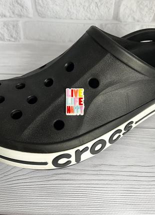 Джибітс «live life happy» шарм для крокс, crocs
