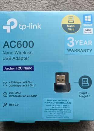 Wi-fi адаптер archer t2u nano ac600 оригінал.