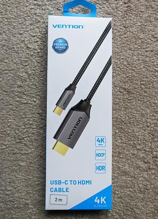 Кабель usb-c to hdmi vention crb(4k60hz) 2метра.новый.