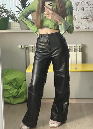 Брюки кожаные zara