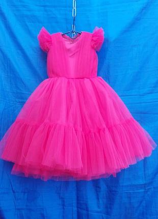Детское платье ярко розовое на выпускной