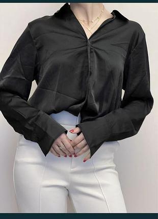 Базовая сатиновая рубашка от h&m