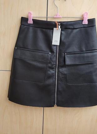 Спідничка із еко-шкіри river island на 11-12 років