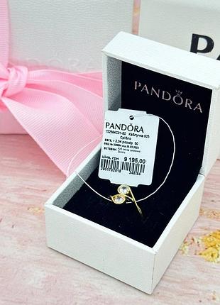 Серебряная кольца с позолотой • пандора • pandora4 фото