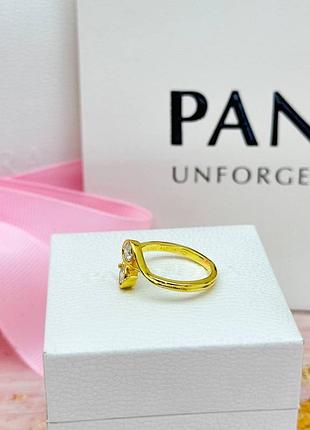 Серебряная кольца с позолотой • пандора • pandora6 фото