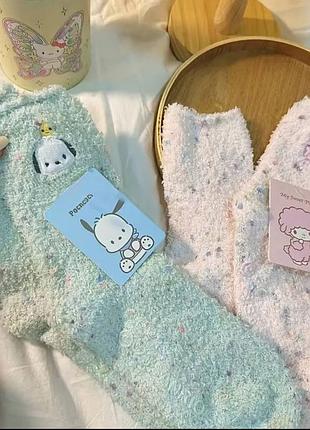 Пижама двойка. домашняя теплая пижама pochacco 🤍на рост 135-164 (носочки в подарок)5 фото
