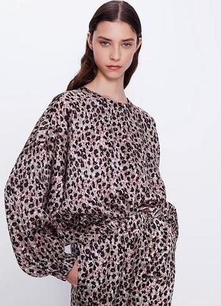 Zara нова блуза сатинова шикарна ошатна вільна розмір xs-s