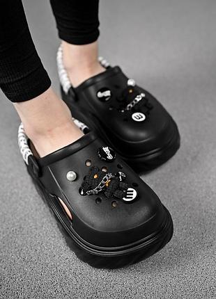 Черные женские кроксы