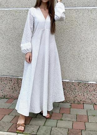 Сукня zara плаття біле в полоску в смужку платье