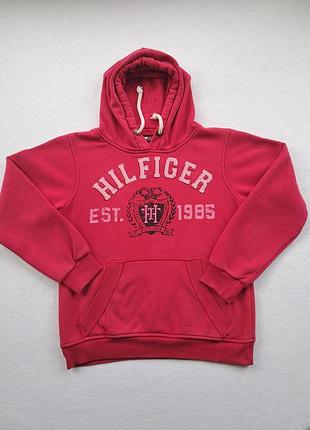 Женское розовое худи толстовка с капюшоном tommy hilfiger