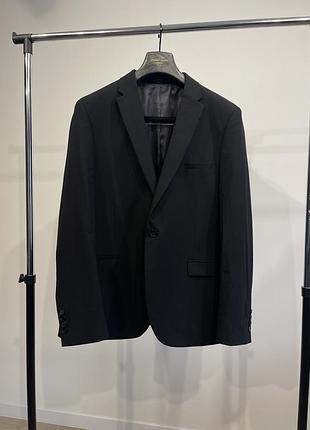 Шерстяной пиджак marks spencer черный классический базовый