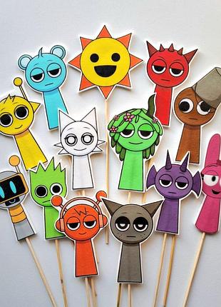 Топперы на торт из мастики сзурные, съедобные