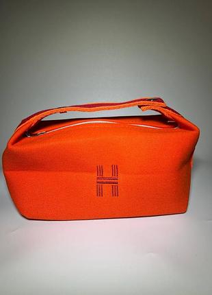 Жіноча сумка-косметичка hermes помаранчева