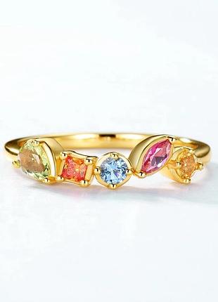 Серебряное кольцо "радужная мечта"