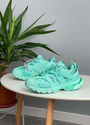 Кроссовки женские balenciaga track trainer turquoise