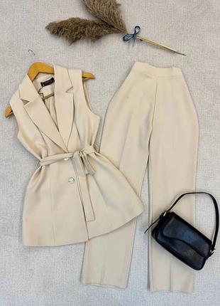 Костюм жіночий жилетка брюки/жилетка на підкладці/костюм на весну літо