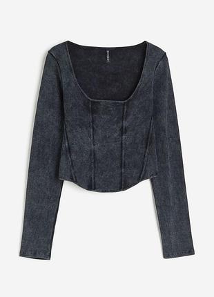 Сірий топ тай дай / топ в корсетному стилі