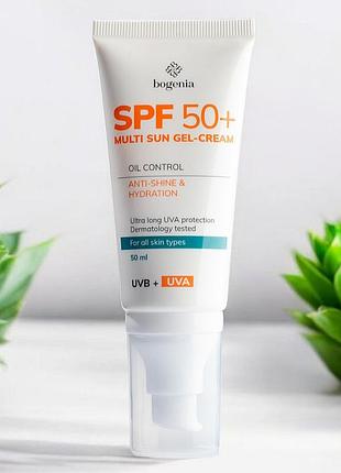 Солнцезащитный крем для лица bogenia multi sun gel-cream spf 50+ bg420