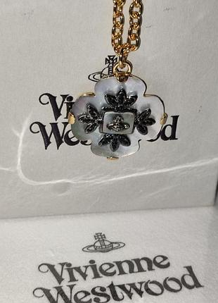 Оригинальное колье vivienne westwood clover necklace – золотой и серебряный цвет вельен вествуд