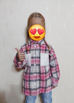 Рубашка детская утепленная турецкая на 4-6 лет