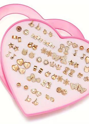 36 пар/лот, мини-серьги золотого цвета, серьги-гвоздики