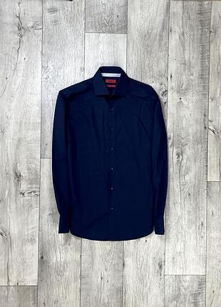 Hugo boss regular fit рубашка 39 m размер с длинным рукавом синяя