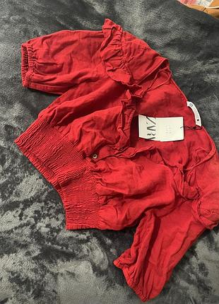 Блуза котонова зара zara