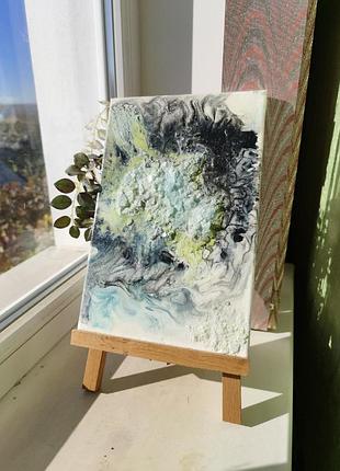 Картина мініатюра холст абстракція з додаванням текстури