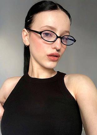 Окуляри  y2k lolita bayonetta office siren  чорна овальна оправа 2000х