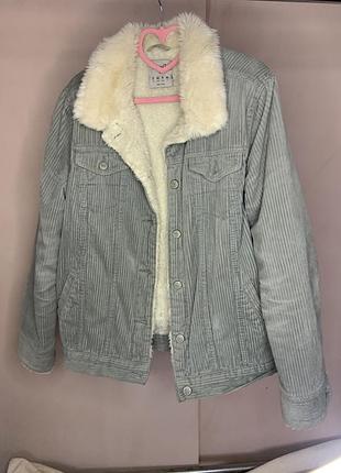 Вельветовий піджак з хутром