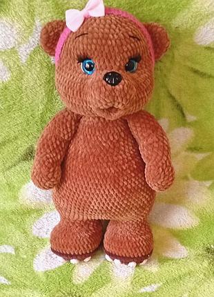 Мишка из плюшевой пряжи
