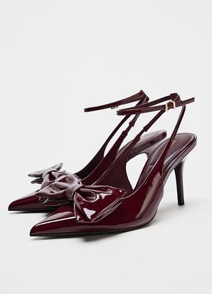 Вишукані бордові туфлі zara 39