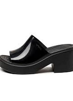 Жіночі шльопанці сабо crocs brooklyn slide high shine heel w7, w8, w9 крокс