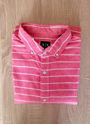 Лляна сорочка у смужку а|х