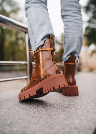 Шикарные коричневые ботинки6 фото
