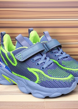 Детские кроссовки деми сетка для девочки мальчика весна лето синие лёгкие