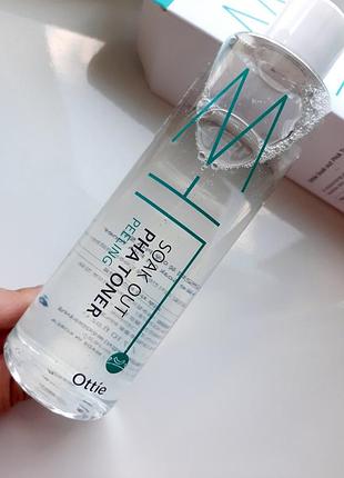 Пилинг тонер с pha кислотами ottie soak out pha toner peeling
