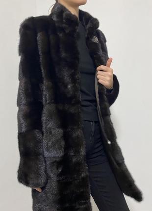 Шуба норковая шоколадного цвета