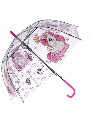 Детская прозрачная зонта единорог 3-6 лет