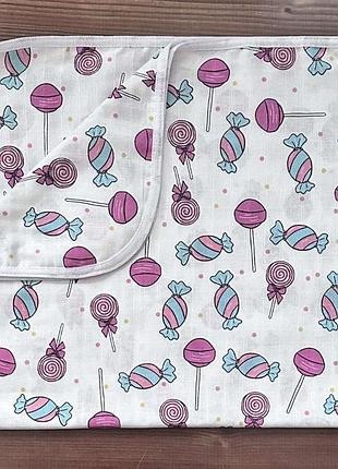 Плед муслиновый с разнообразными рисунками